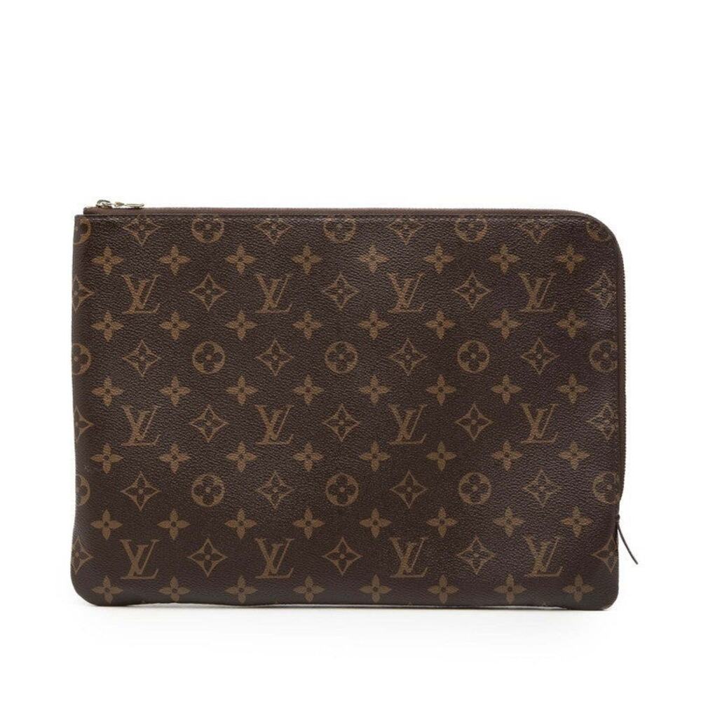 Louis Vuitton Monogram Etui Voyage GM Clutch Bag Second Bag Brown Fuchsia